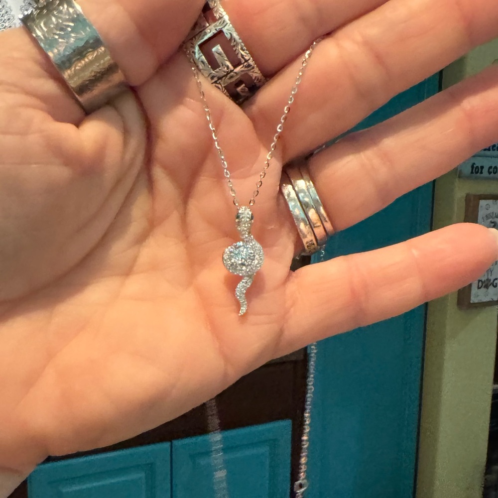 #246 1 ctw Moissanite snake necklace